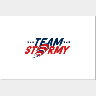 Team Stormy Daniels I Am With Her Red Blue Stars Hurricane Logo Posters and Art